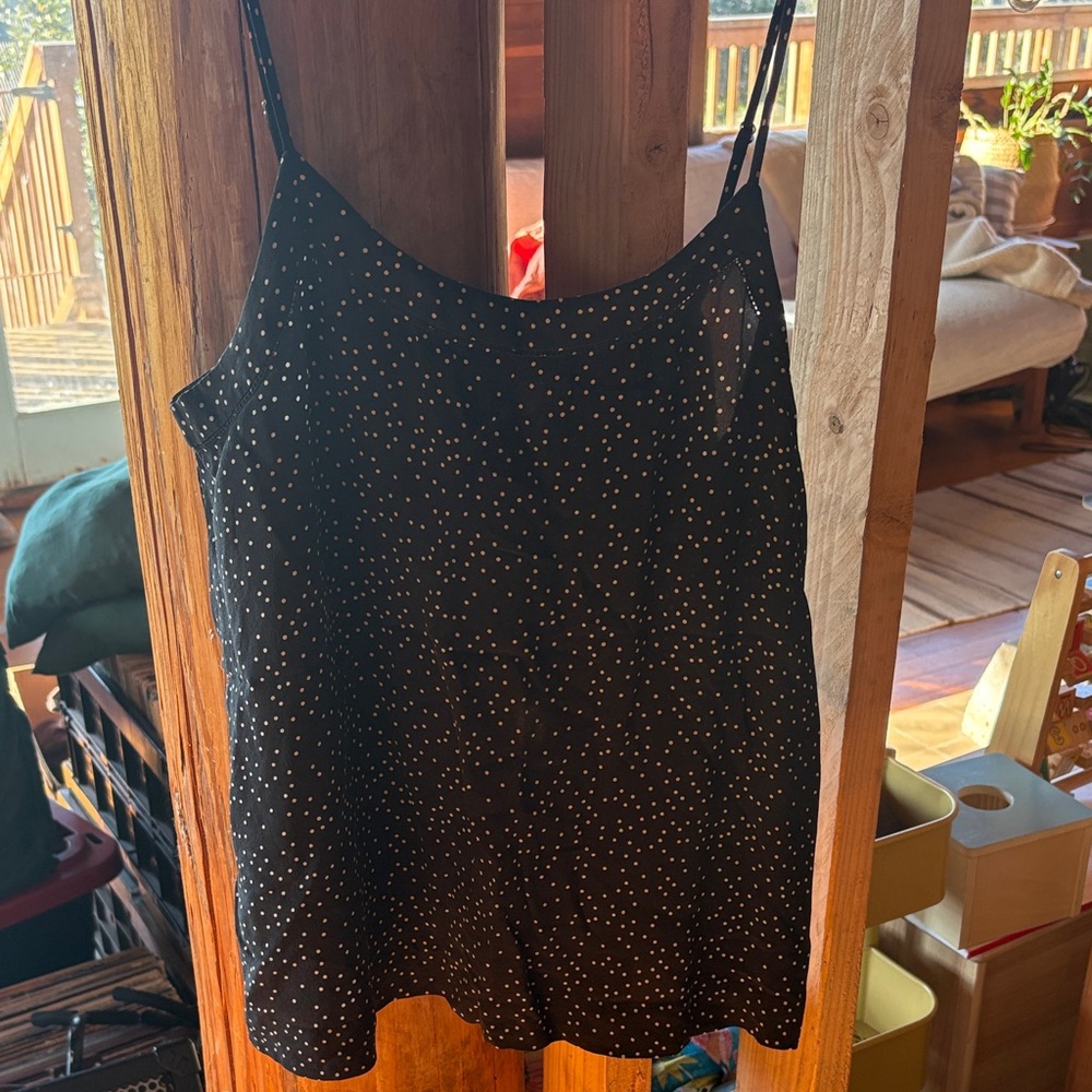 Silk Madewell Black and White Polka Dot Camisole